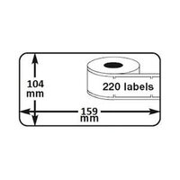 Huismerk DYMO S0904980 4XL 104mmx159mm labels extra grote verzendetiketten 220 stuks permanent